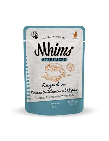 Mhims CAT Ragout Sterilized con Pescado Blanco al Vapor para gatos